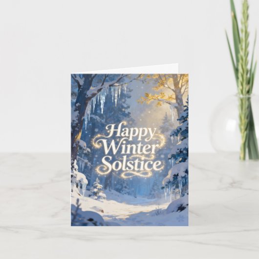 Happy Winter Solstice Szene Feiertagskarte (Vorderseite)