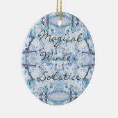 Happy Winter Solstice Weihnachten Snow Keramik Ornament (Rechts)