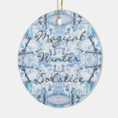 Happy Winter Solstice Weihnachten Snow Keramik Ornament (Links)