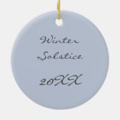 Happy Winter Solstice Weihnachten Snow Keramik Ornament (Hinten)
