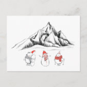 Happy Winter Sport Snowman Ski Snowboard Postkarte (Vorderseite)