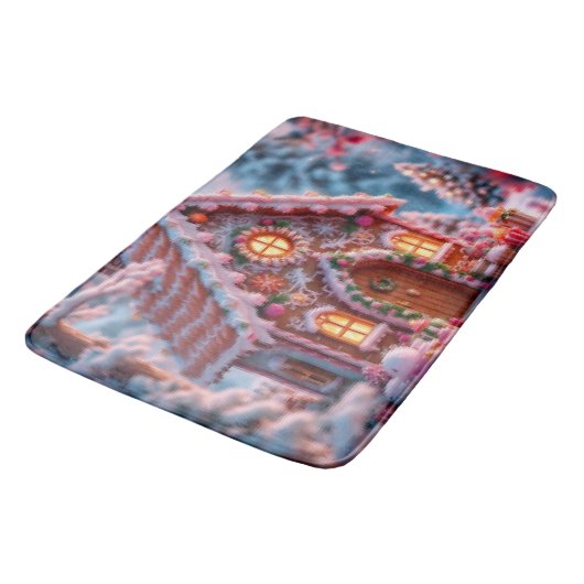 Happy winter with Christmas  Badematte (Schrägansicht)