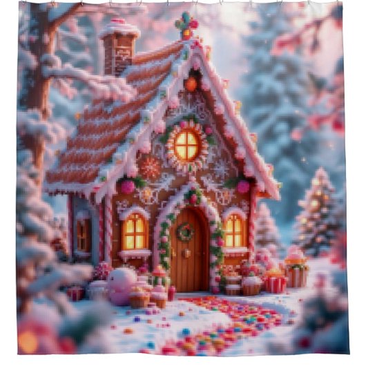 Happy winter with Christmas Duschvorhang (Vorderseite)