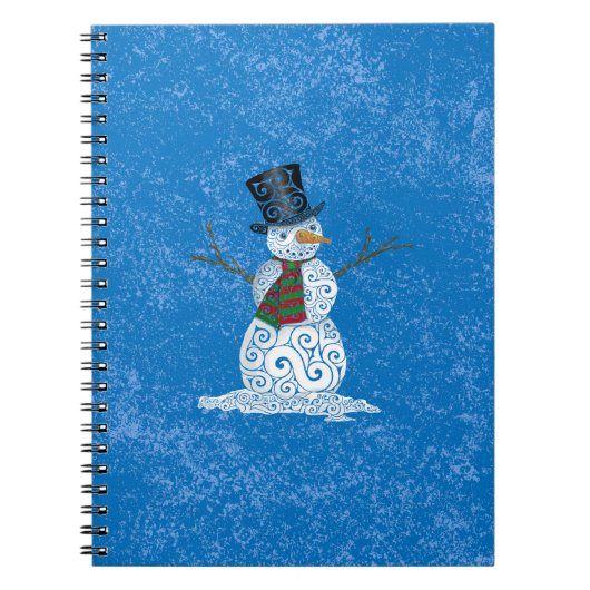 Happy Wirbel Snowman Notizblock (Vorderseite)