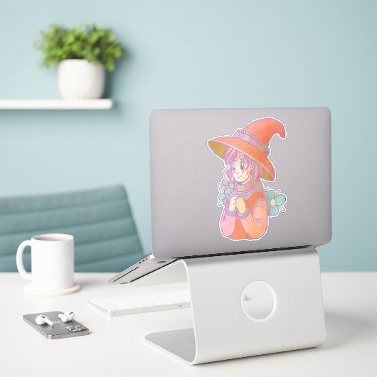 Happy Witch Aufkleber (Laptop auf Schreibtisch)