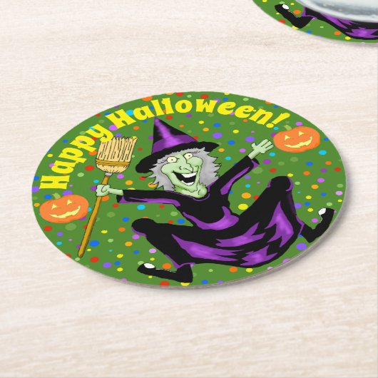 Happy Witch Halloween Untersetzer (Angewinkelt)