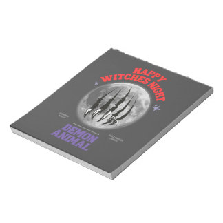 happy witches night demon animal notizblock