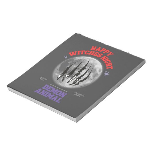 happy witches night demon animal notizblock (Rotiert)