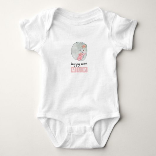 Happy with Mum Baby Design Strampler (Vorderseite)