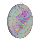 Happy Witz auf Broomstick Gezeichnet Dartscheibe (Vorderseite Links)