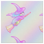 Happy Witz auf Broomstick Gezeichnet Stoff (Nahaufnahme)