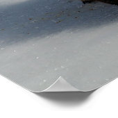 Happy Wolf auf gefrorenem Teich Poster (Ecke)