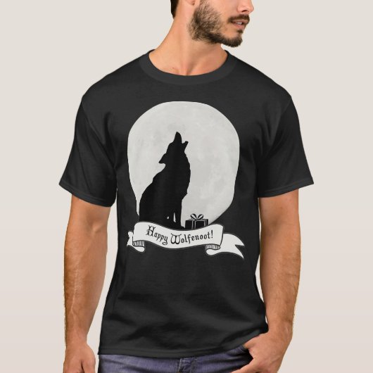 Happy Wolfenoot Wolf und Full Moon T - Shirt (Vorderseite)