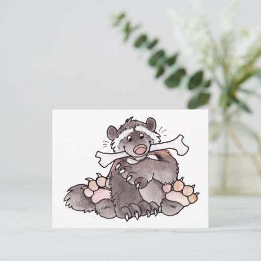 Happy Wolverine Postkarte (Stehend Vorderseite)