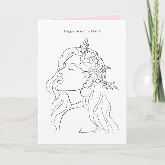 Happy Woman's Month Lady Art Karte (Vorderseite)