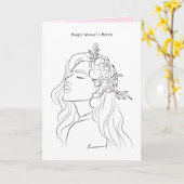 Happy Woman's Month Lady Art Karte (Gelbe Blume)