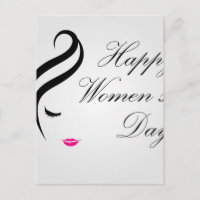 Happy Women Day Card mit dem Gesicht einer Dame