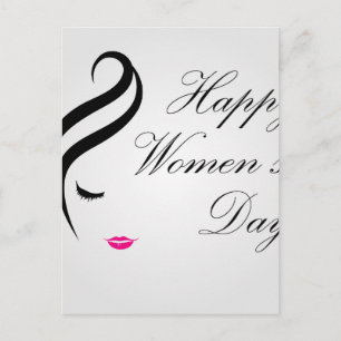 Happy Women Day Card mit dem Gesicht einer Dame Postkarte