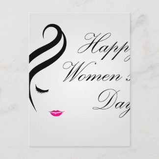 Happy Women Day Card mit dem Gesicht einer Dame Postkarte