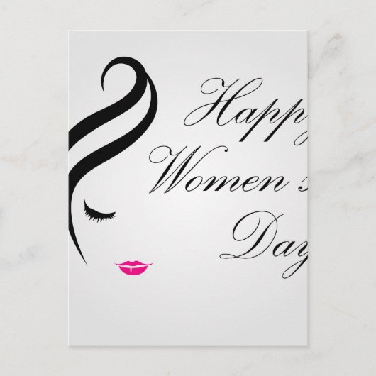 Happy Women Day Card mit dem Gesicht einer Dame Postkarte (Vorderseite)