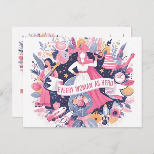 Happy Women's Day 2024 Postkarte (Vorne/Hinten)