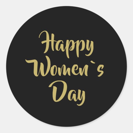 Happy Women's Day Golden Black Runder Aufkleber (Vorderseite)