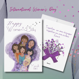 Happy Women's Day Hand gezeichnete Illustration Feiertagskarte