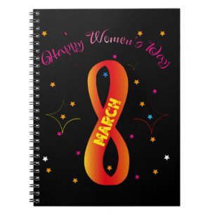 Happy Women's Day März 8. Notizblock