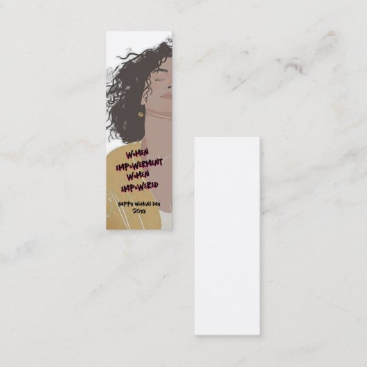 Happy Womens Day Modernes Lesezeichen Mini Visitenkarte (Vorne/Hinten)