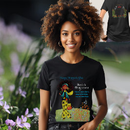 Happy Women's Day Strong Women Quote Black Double T-Shirt