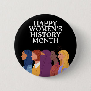 Happy Women's History Month Button