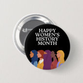 Happy Women's History Month Button (Vorne & Hinten)