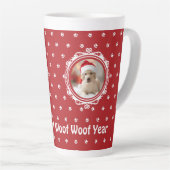 "Happy Woof Year" Hund Lover Christmas Big Milchtasse (Rechte Ecke)
