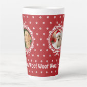 "Happy Woof Year" Hund Lover Christmas Big Milchtasse (Vorderseite)
