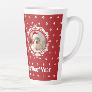 "Happy Woof Year" Hund Lover Christmas Big Milchtasse