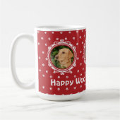 "Happy Woof Year" Hund über Weihnachten Kaffeetasse (Links)