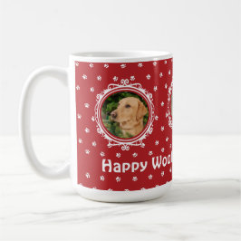 "Happy Woof Year" Hund über Weihnachten Kaffeetasse