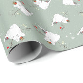 "Happy Woof Year"! Schneehundpapier Geschenkpapier (Rolleneckpunkt)