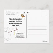 'Happy Woof Year' Snowdog Weihnachten Postkarte (Rückseite)