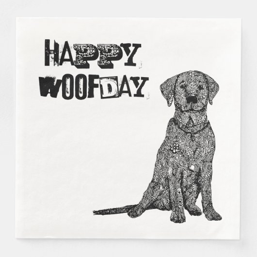 Happy Woofday Serviette (Vorderseite)