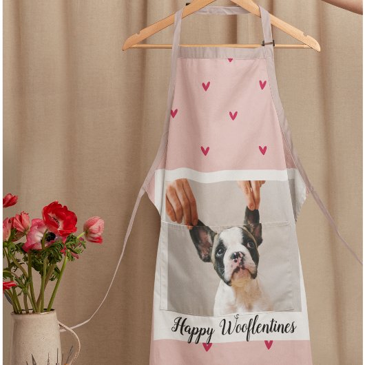 Happy Wooflentine mit Hund-Foto | Rot und Rosa Schürze