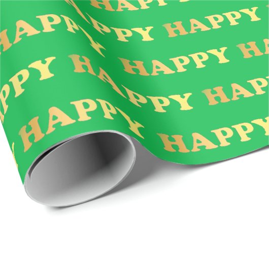 Happy Word Pattern Geschenkpapier (Rolleneckpunkt)