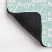 Happy Words Blue Mousepad (Ecke)