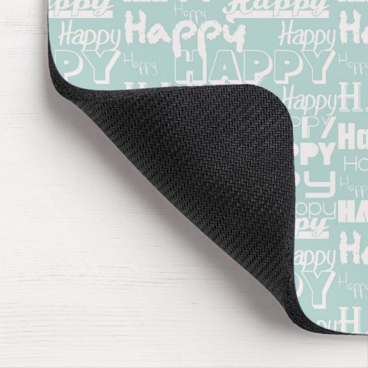 Happy Words Blue Mousepad (Ecke)