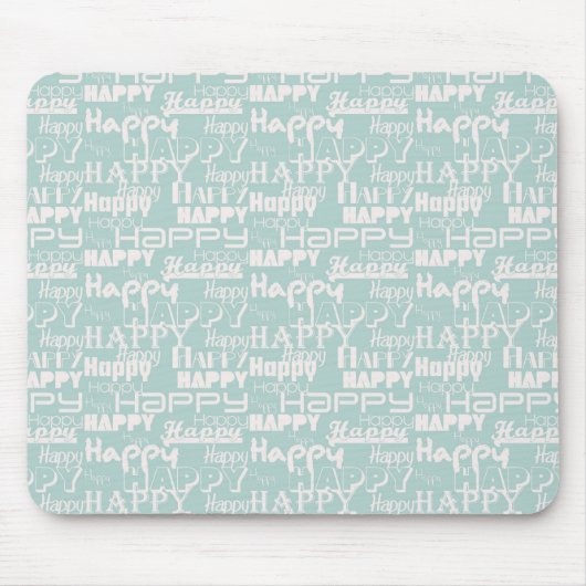 Happy Words Blue Mousepad (Vorne)