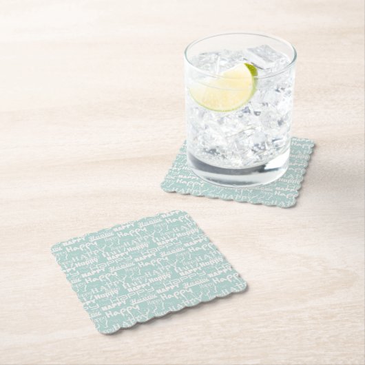 Happy Words Blue Untersetzer (Vor Ort)