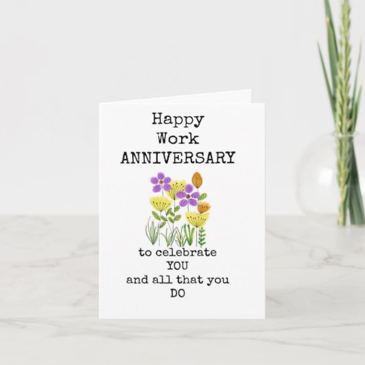 Happy Work Anniversary Card Dankeskarte (Vorderseite)