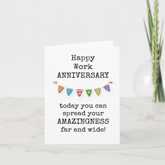 Happy Work Anniversary Card, Funny Dankeskarte (Vorderseite)