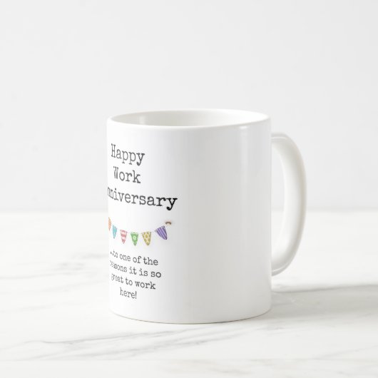 Happy Work Anniversary, Coworker, Boss Gift Kaffeetasse (VorderseiteRechts)
