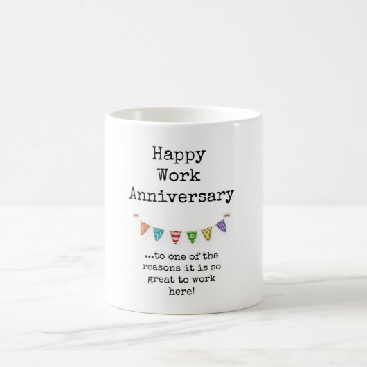 Happy Work Anniversary, Coworker, Boss Gift Kaffeetasse (Mittel)
